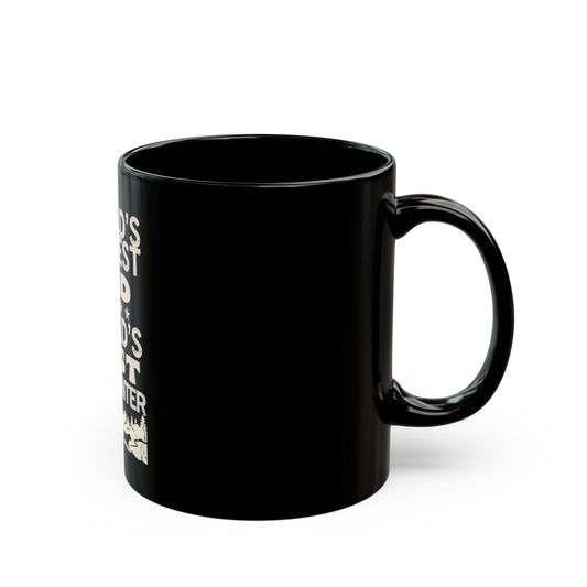 World's Okayest Dad, World's Best Dog Hunter Mug — Funny Hunting Dad Coffee Cup