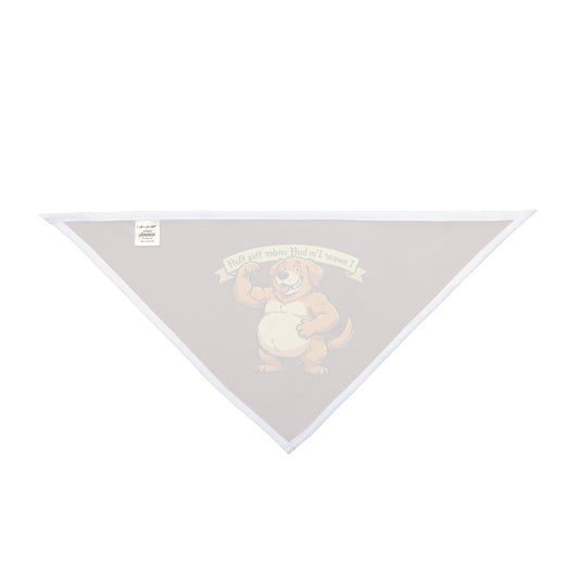 Dog Bandana — Funny "I  Swear I'm Buff Under This Fluff" Cartoon Golden Retriever Dog Pet Bandana