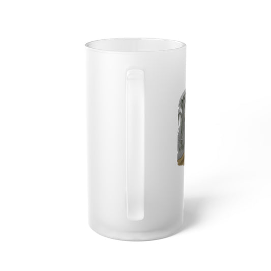 Frosted Glass Beer Mug – "Where the GPS Gives Up" Off-Road Adventure Design